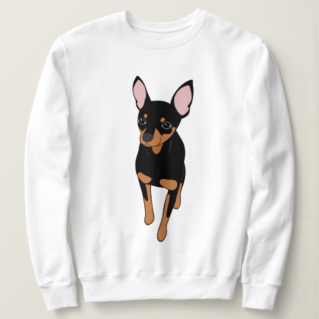 Miniature Pinscher Min Pin Sweatshirt T Shirt (Design framsida)