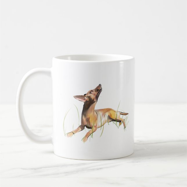 Miniature Pinscher Mugg, Hundmamma Kaffe Kaffemugg (Vänster)