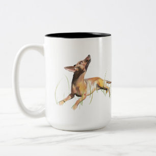 Miniature Pinscher Mugg, Hundmamma Kaffe Två-Tonad Mugg
