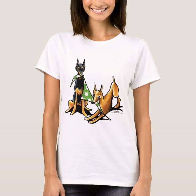 Miniature Pinscher n Apples T-shirt (Framsida)