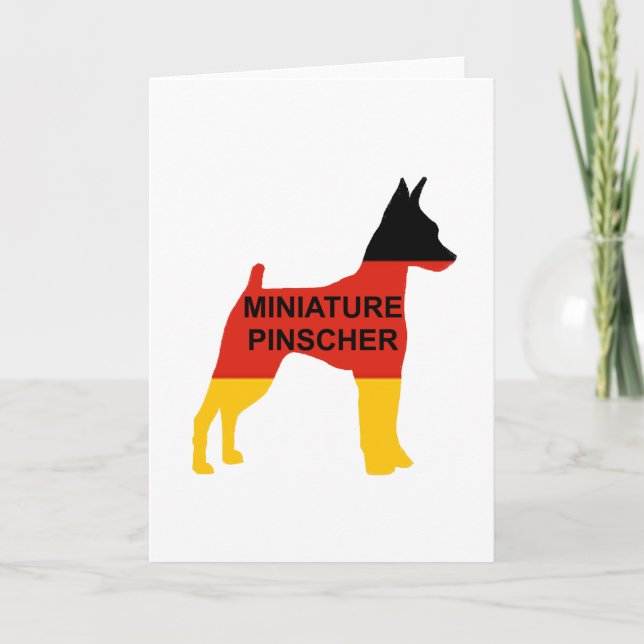Miniature Pinscher Namn Flagga Silhuett Kort (Framsida)