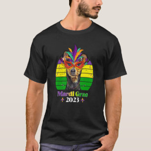Miniature Pinscher Party Hund Mardi Gras 2023 T Shirt