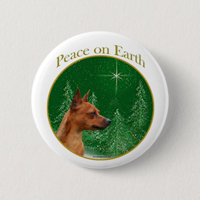 Miniature Pinscher Peace Knapp (Framsida)