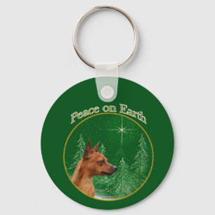 Miniature Pinscher Peace Nyckelring