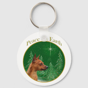 Miniature Pinscher Peace Nyckelring