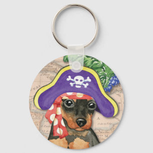 Miniature Pinscher Pirat Nyckelring