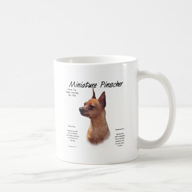 Miniature Pinscher (red) historikdesign Kaffemugg (Höger)