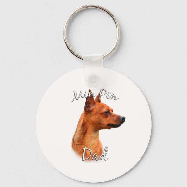 Miniature Pinscher (rost) Pappa 2 Nyckelring (Framsida)
