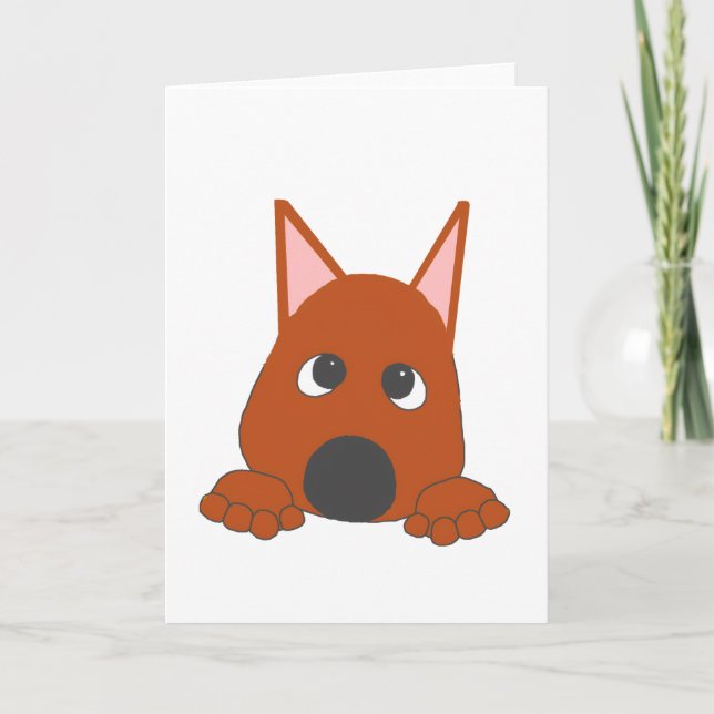 Miniature Pinscher Rost Tittar Serieteckning Kort (Framsida)