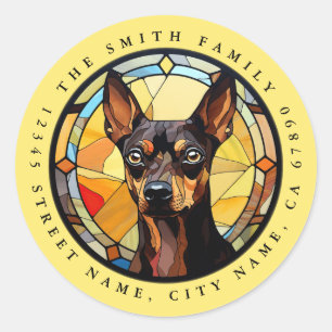 Miniature Pinscher Round Stickers Runt Klistermärke