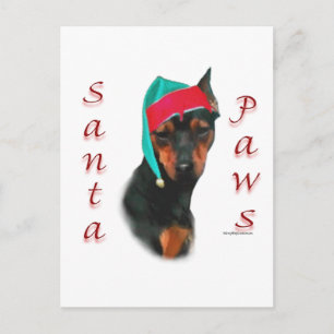Miniature Pinscher Santa Tassar Helg Vykort