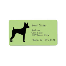 Miniature Pinscher Silhouette Adressetikett
