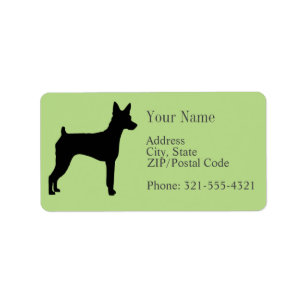 Miniature Pinscher Silhouette Adressetikett