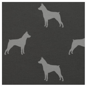 Miniature Pinscher Silhouettes MinPins Patterned Tyg
