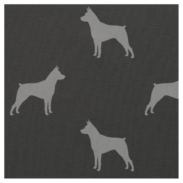 Miniature Pinscher Silhouettes MinPins Patterned Tyg (Närbild)