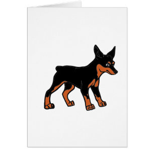 miniature pinscher tecknad hälsningskort