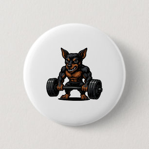 Miniature Pinscher Tyngdlyftning Bodybuilder Worko Knapp