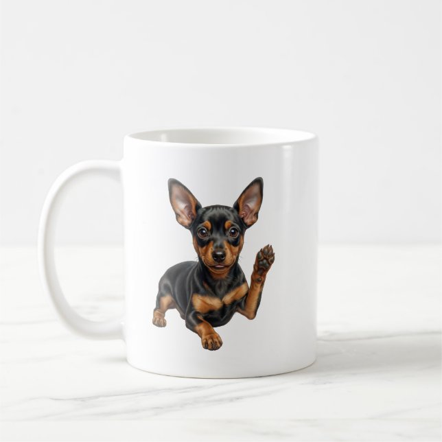 Miniature Pinscher Valp Min Pin Hund Pappa Mamma H Kaffemugg (Vänster)