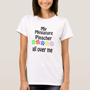 Miniature Pinscher Walks Design T Shirt