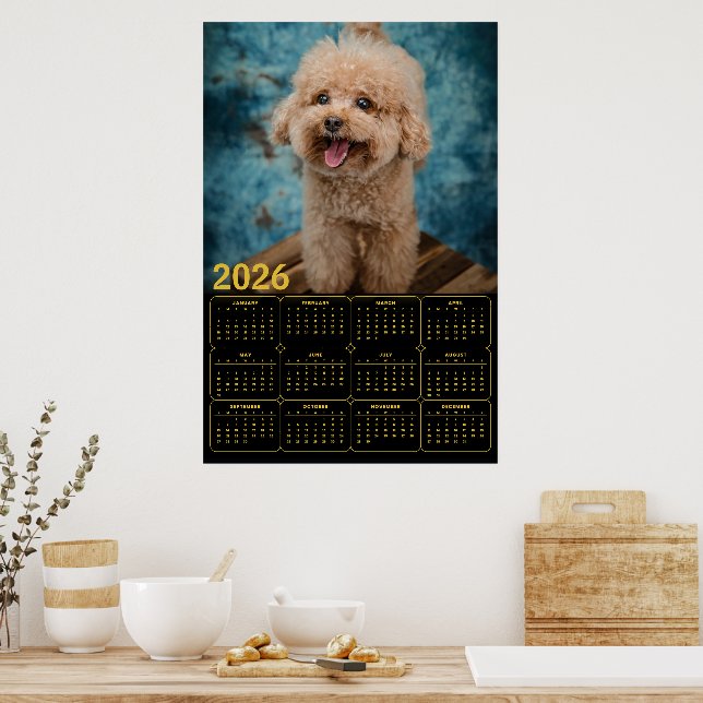 Miniature Poodle 2026 Calendar Poster (Kök)