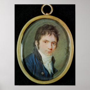Miniature Porträtt of Ludwig Van Beethoven , 1802 Poster