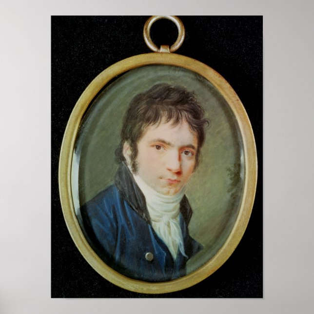 Miniature Porträtt of Ludwig Van Beethoven , 1802 Poster (Framsidan)