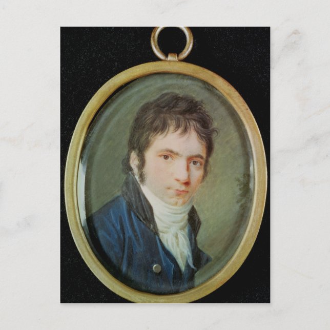 Miniature Porträtt of Ludwig Van Beethoven , 1802 Vykort (Framsida)