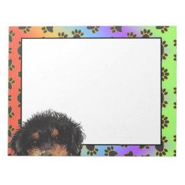 Miniature Pudel färglös hund tass mönster Anteckningsblock