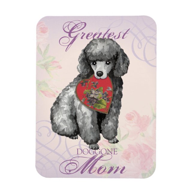 Miniature Pudel Heart Mamma Magnet (Vertikal)