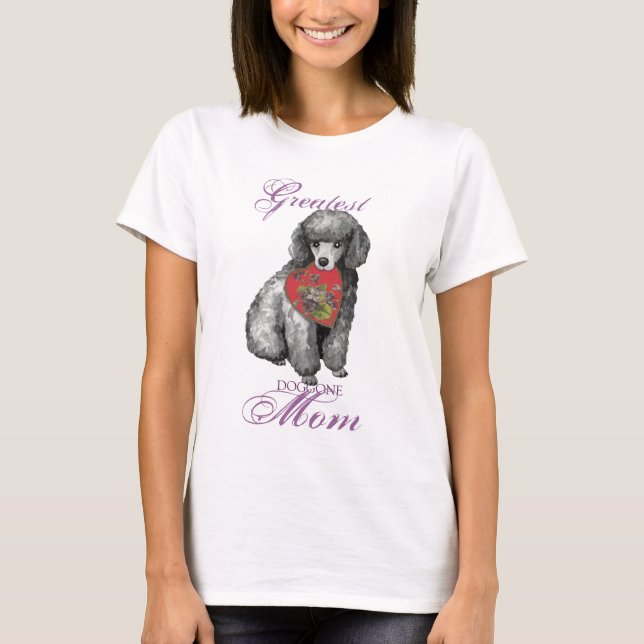 Miniature Pudel Heart Mamma T-shirt (Framsida)
