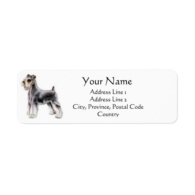 Miniature Schnauzer Adressetiketter Returadress Etikett (Framsidan)