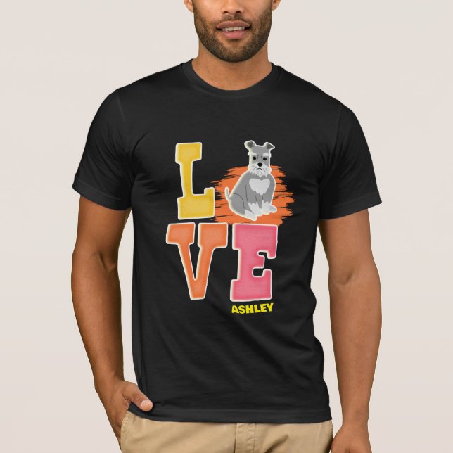 Miniature Schnauzer älskare söt färg T Shirt (Framsida)