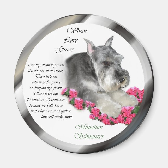 Miniature Schnauzer Art Gifts Magnet (Framsidan)