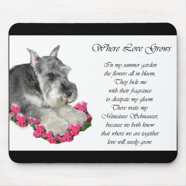 Miniature Schnauzer Art Gifts Musmatta (Framsidan)