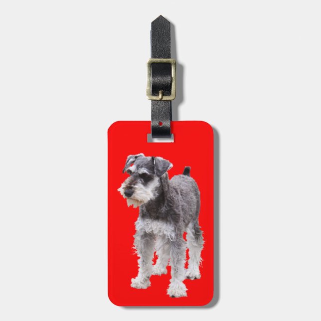Miniature Schnauzer Bagagebricka (Vertikal Framsida)