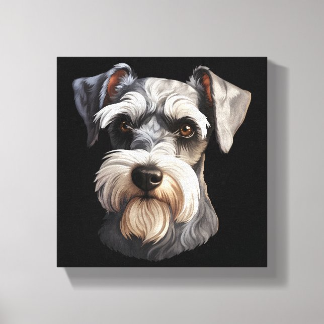 Miniature Schnauzer Canvastryck (Framsida)