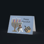 Miniature Schnauzer Chanukah Card Menorah Dreidel Helgkort<br><div class="desc">Att minnas familj och vänner under Chanukah-säsongen är ett underbart sätt att få behålla i kontakt med de människor du kärlek och bryr dig om. Jag skapat dessa hund Chanukah-kort med kärlek och omsorg, och jag är säker på att alla som kärlek hundar är glada över att få dem. Du...</div>