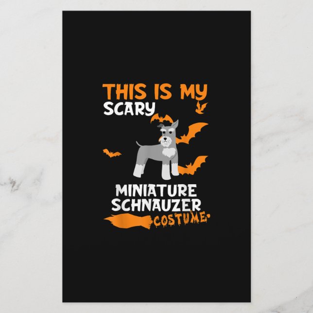 Miniature Schnauzer Costume Halloween Lazy Scary Brevpapper (Framsida)
