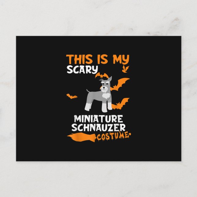 Miniature Schnauzer Costume Halloween Lazy Scary Vykort (Framsida)