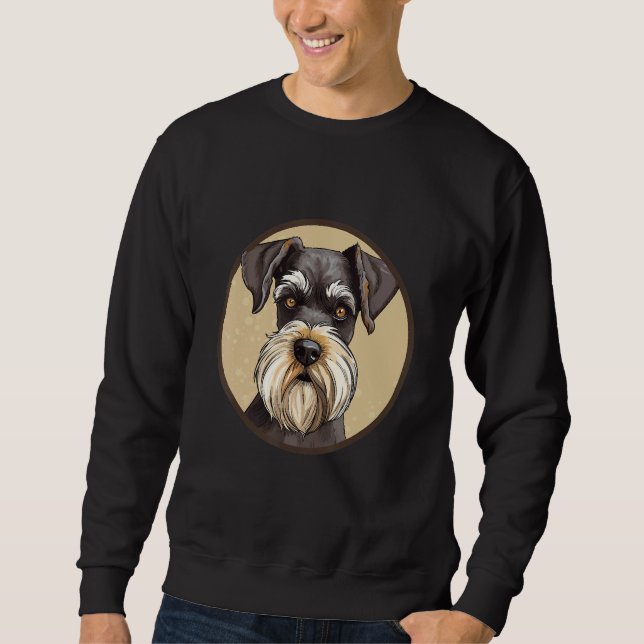 Miniature Schnauzer Dog Breed with  Design 1 Lång Ärmad Tröja (Framsida)