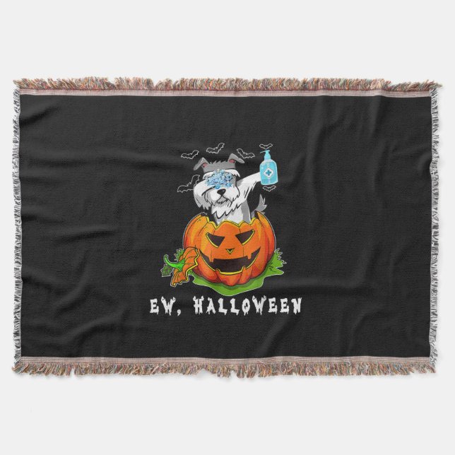 Miniature Schnauzer Ew Halloween Pumpkin Tvättar Filt (Framsidan)