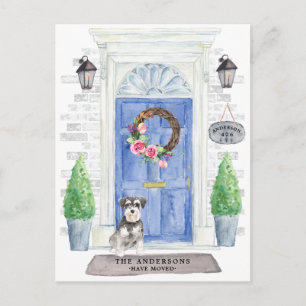 Miniature Schnauzer Flytta Announcement Vykort