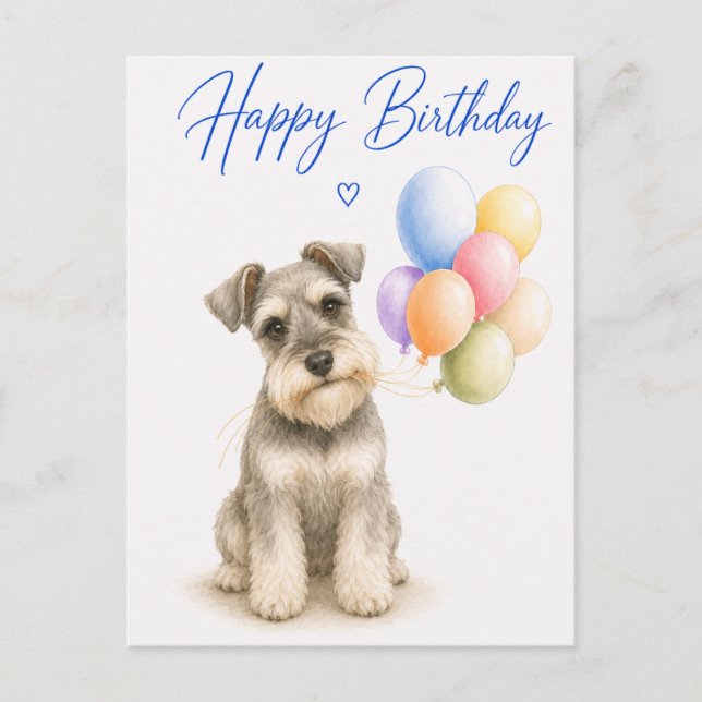 Miniature Schnauzer födelsedag Vykort (Framsida)