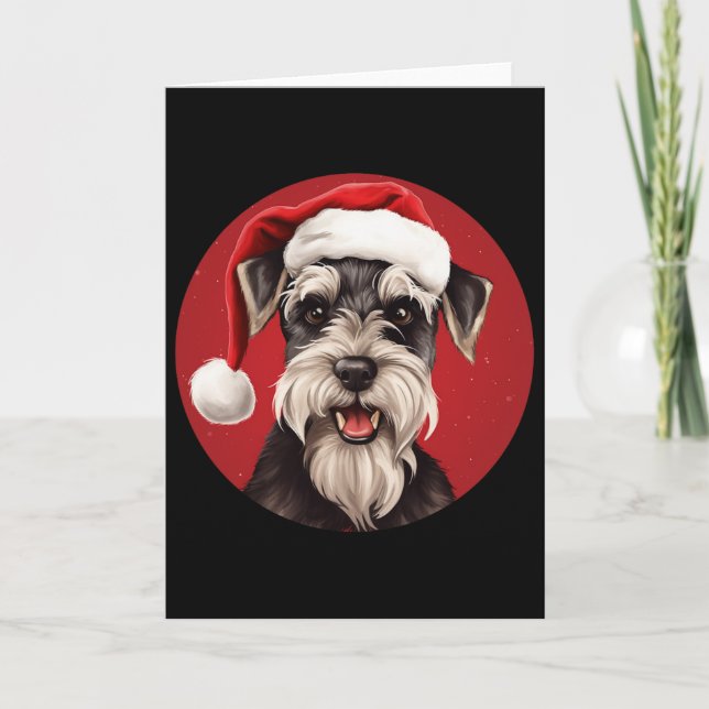 Miniature Schnauzer Funny Julafton Mamma Pappa Hun Kort (Framsida)