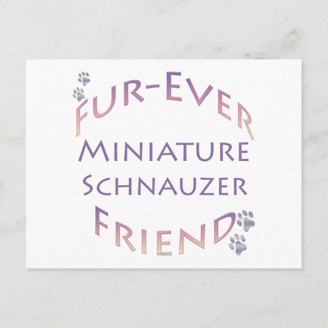 Miniature Schnauzer Furever Vykort (Framsida)
