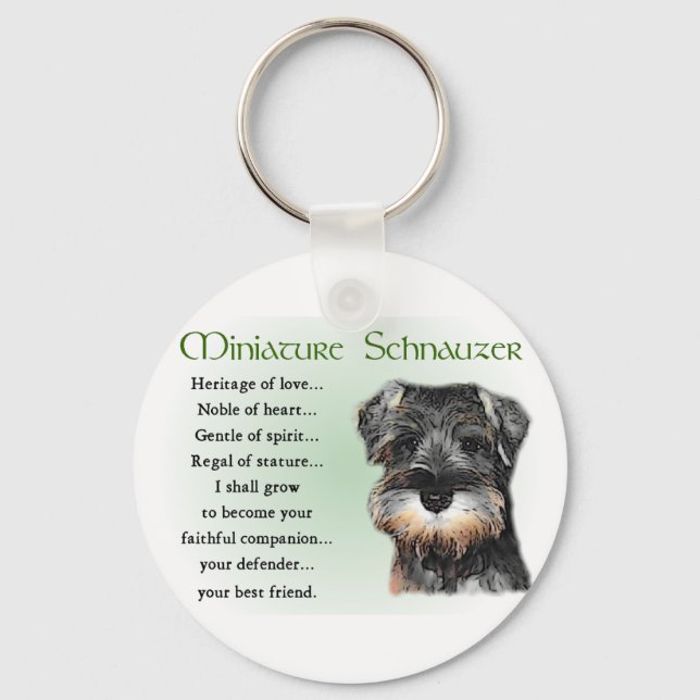 Miniature Schnauzer Gifts Nyckelring (Framsida)
