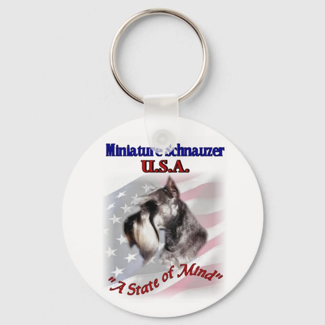Miniature Schnauzer Gifts Nyckelring (Framsida)