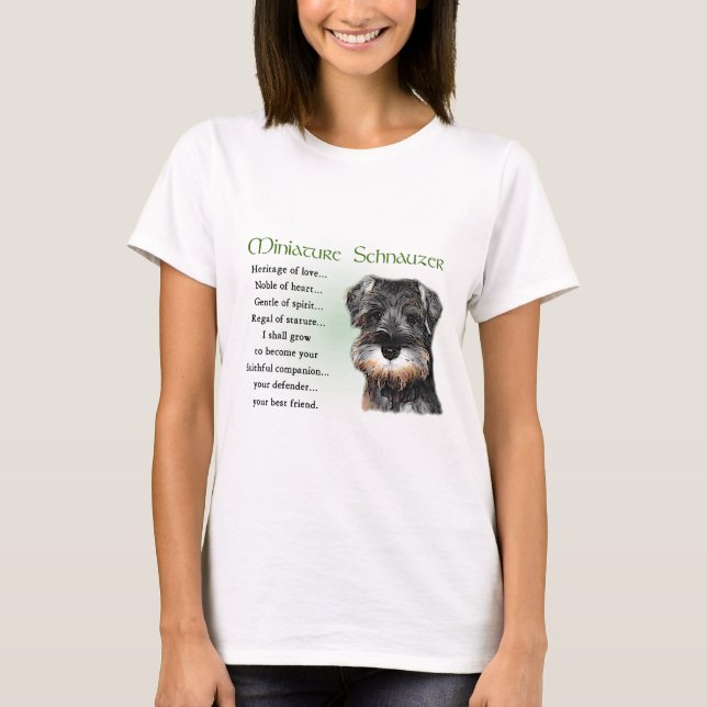 Miniature Schnauzer Gifts T Shirt (Framsida)