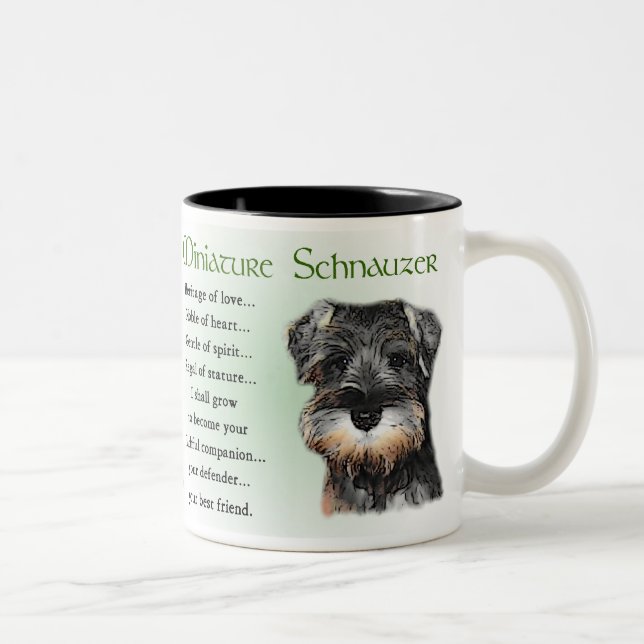 Miniature Schnauzer Gifts Två-Tonad Mugg (Höger)