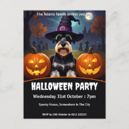 Miniature Schnauzer Halloween fest Inbjudan Vykort